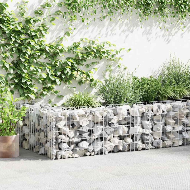 vidaXL Συρματοκιβώτιο Τοίχος 600x50x50 εκ. Γαλβαν. Χάλυβας + Καλύμματα