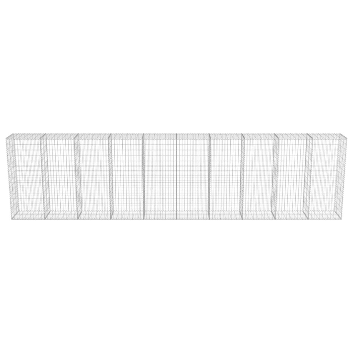 vidaXL Συρματοκιβώτιο Τοίχος 600x50x150 εκ. Γαλβαν.Χάλυβας + Καλύμματα