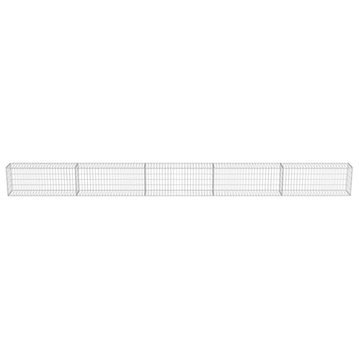 vidaXL Συρματοκιβώτιο Τοίχος 600x30x50 εκ. Γαλβαν.Χάλυβας + Καλύμματα