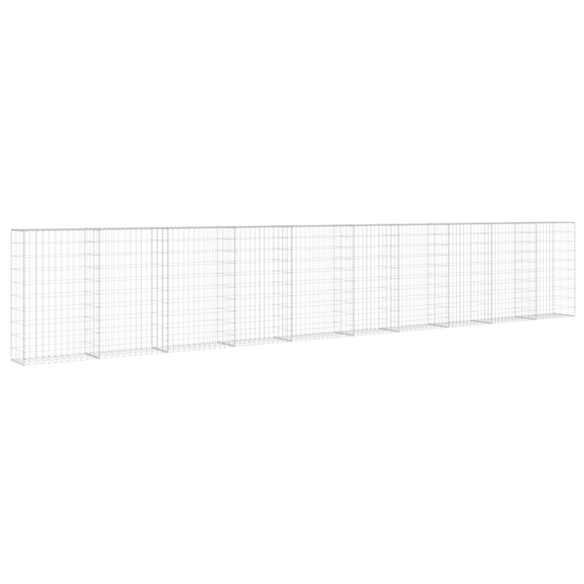 vidaXL Συρματοκιβώτιο Τοίχος 600x30x100 εκ. Γαλβαν.Χάλυβας + Καλύμματα