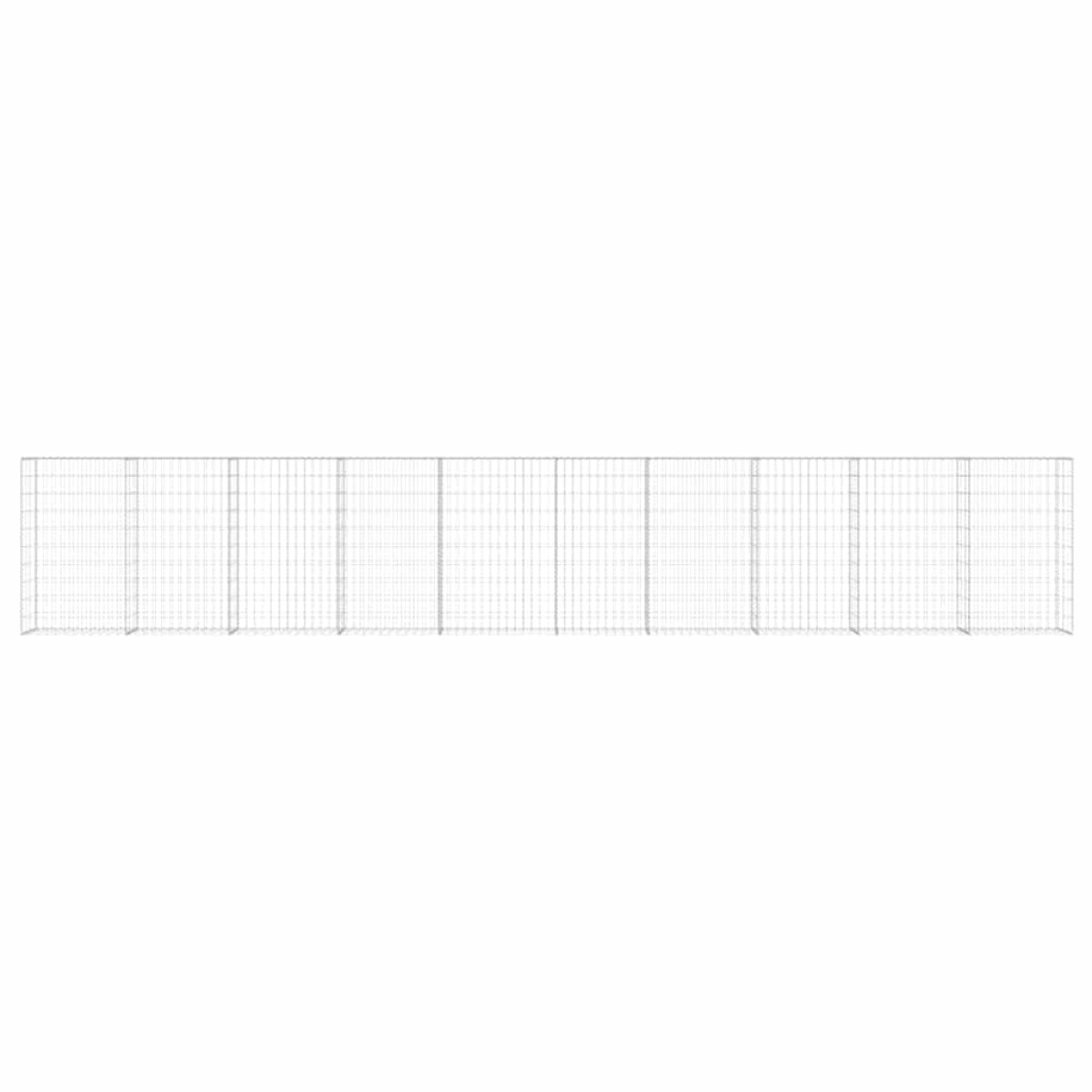 vidaXL Συρματοκιβώτιο Τοίχος 600x30x100 εκ. Γαλβαν.Χάλυβας + Καλύμματα