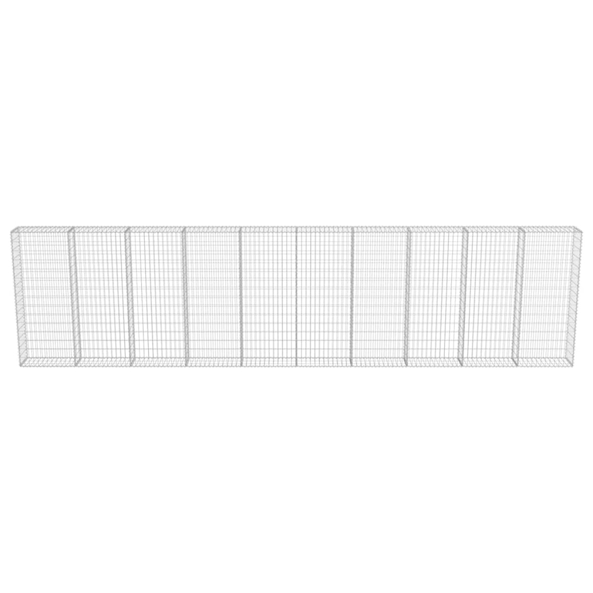vidaXL Συρματοκιβώτιο Τοίχος 600x30x150 εκ. Γαλβαν.Χάλυβας + Καλύμματα
