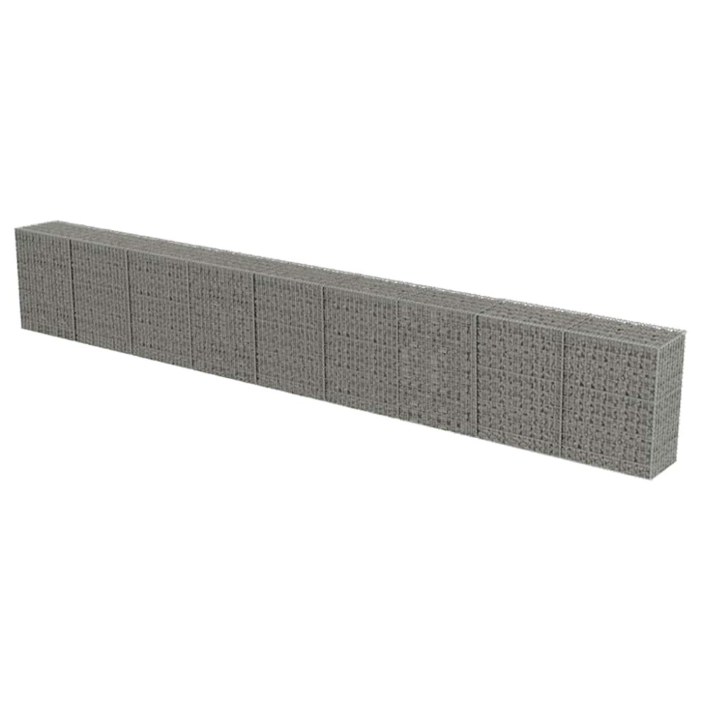 vidaXL Συρματοκιβώτιο Τοίχος 900x50x100 εκ. Γαλβαν.Χάλυβας + Καλύμματα
