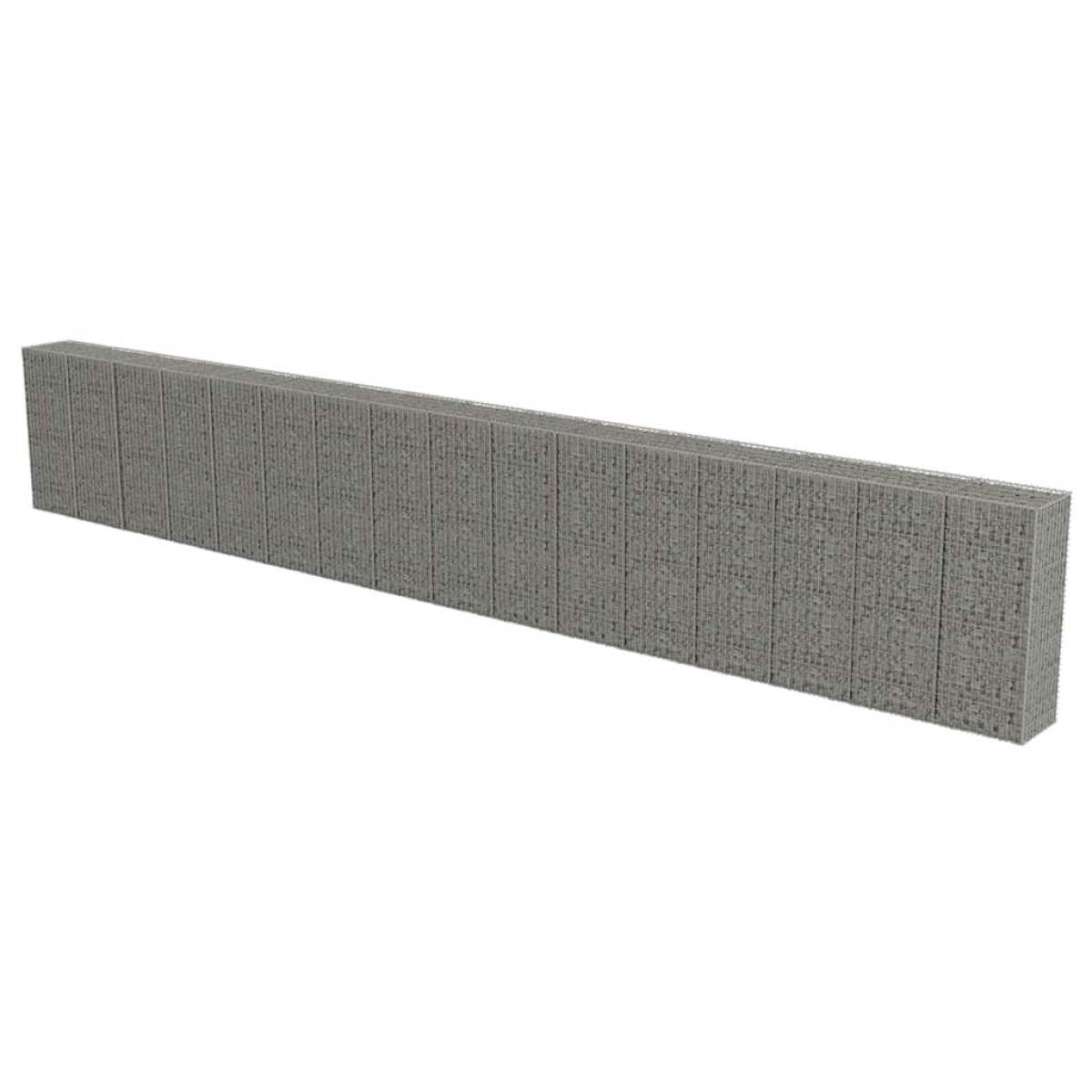 vidaXL Συρματοκιβώτιο Τοίχος 900x50x150 εκ. Γαλβαν.Χάλυβας + Καλύμματα