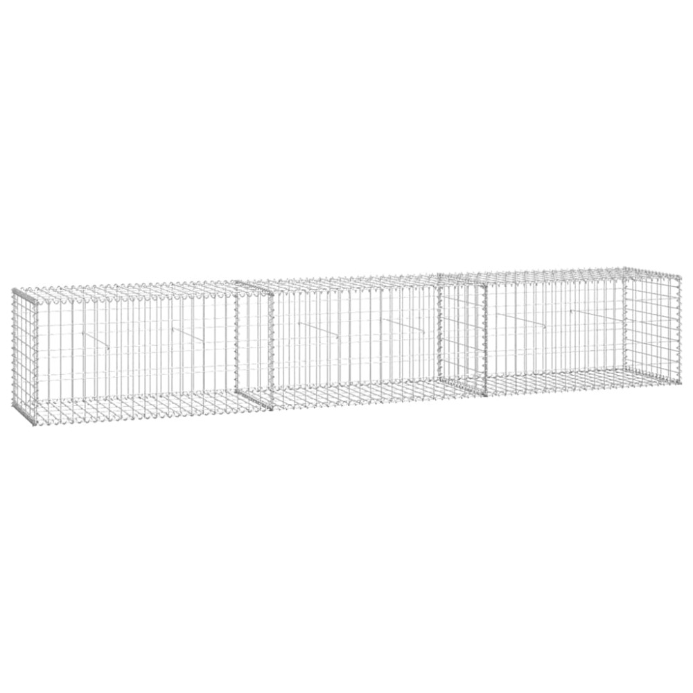 vidaXL Συρματοκιβώτιο Τοίχος 300x50x50 εκ. Γαλβαν.Χάλυβας + Καλύμματα