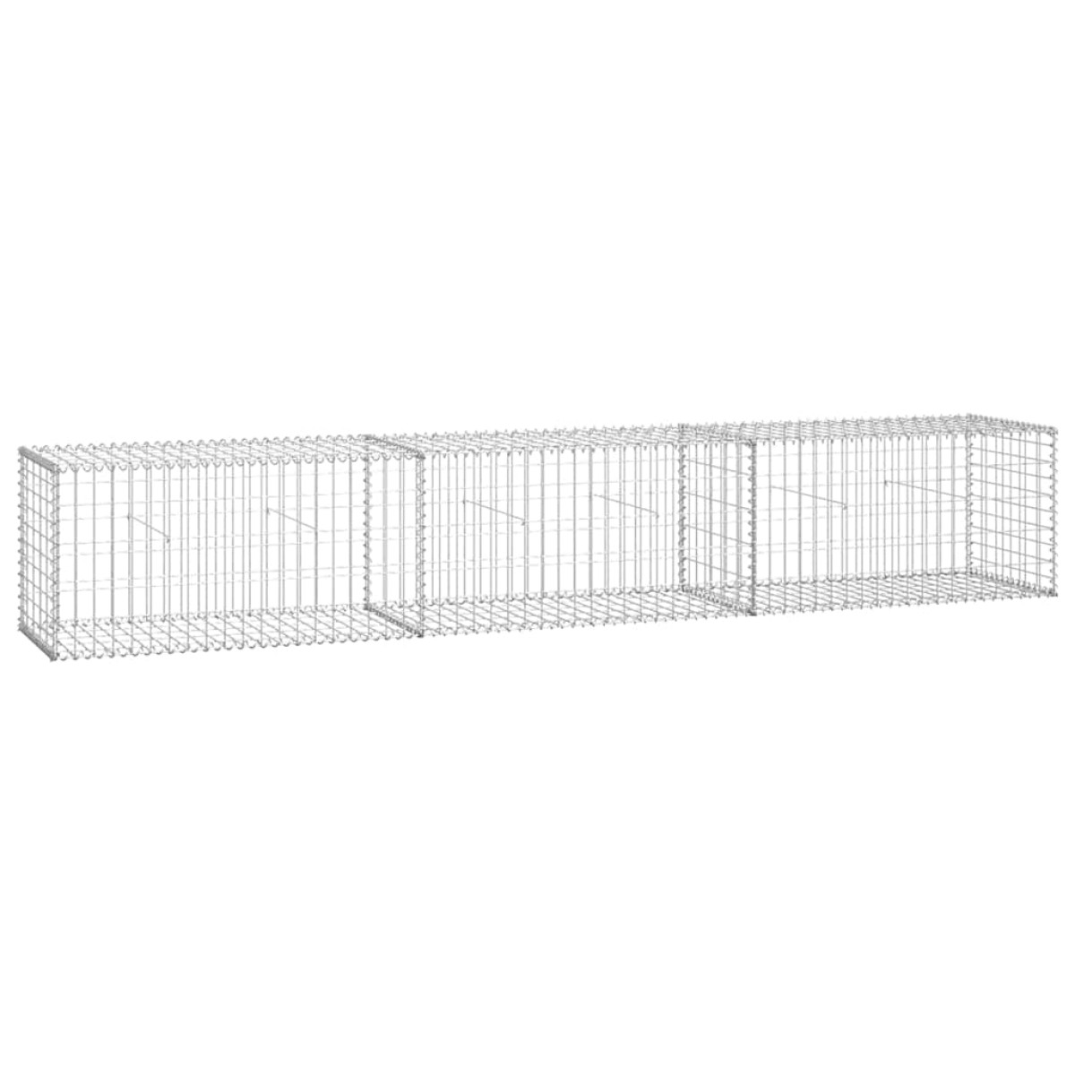 vidaXL Συρματοκιβώτιο Τοίχος 300x50x50 εκ. Γαλβαν.Χάλυβας + Καλύμματα