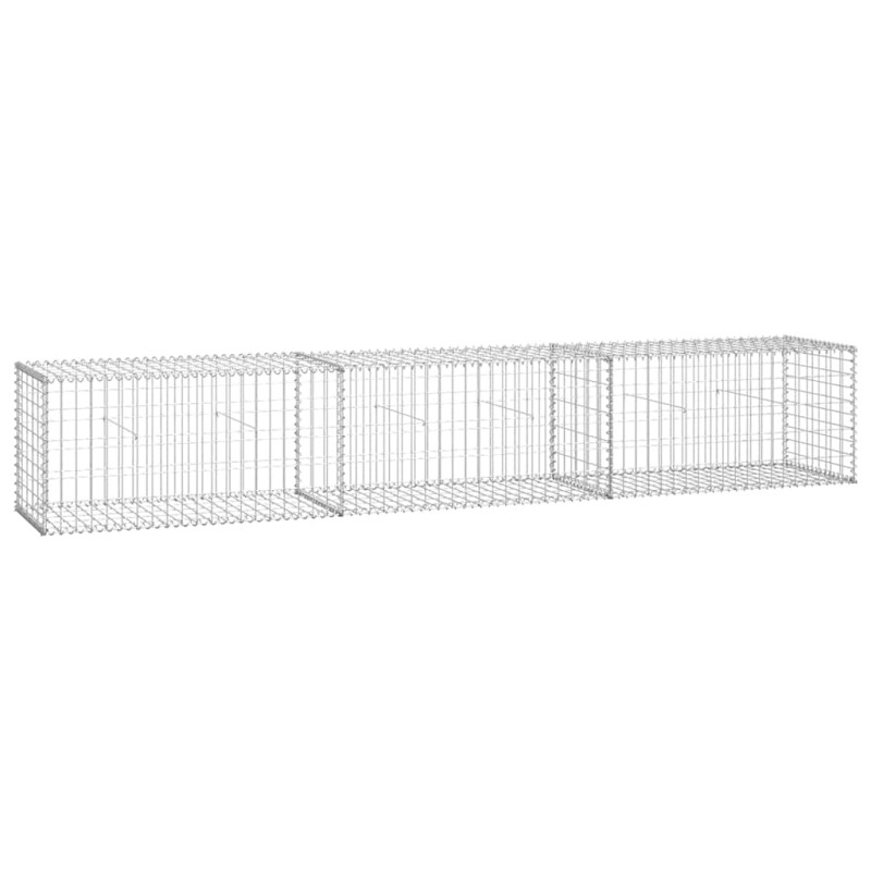 vidaXL Συρματοκιβώτιο Τοίχος 300x50x50 εκ. Γαλβαν.Χάλυβας + Καλύμματα