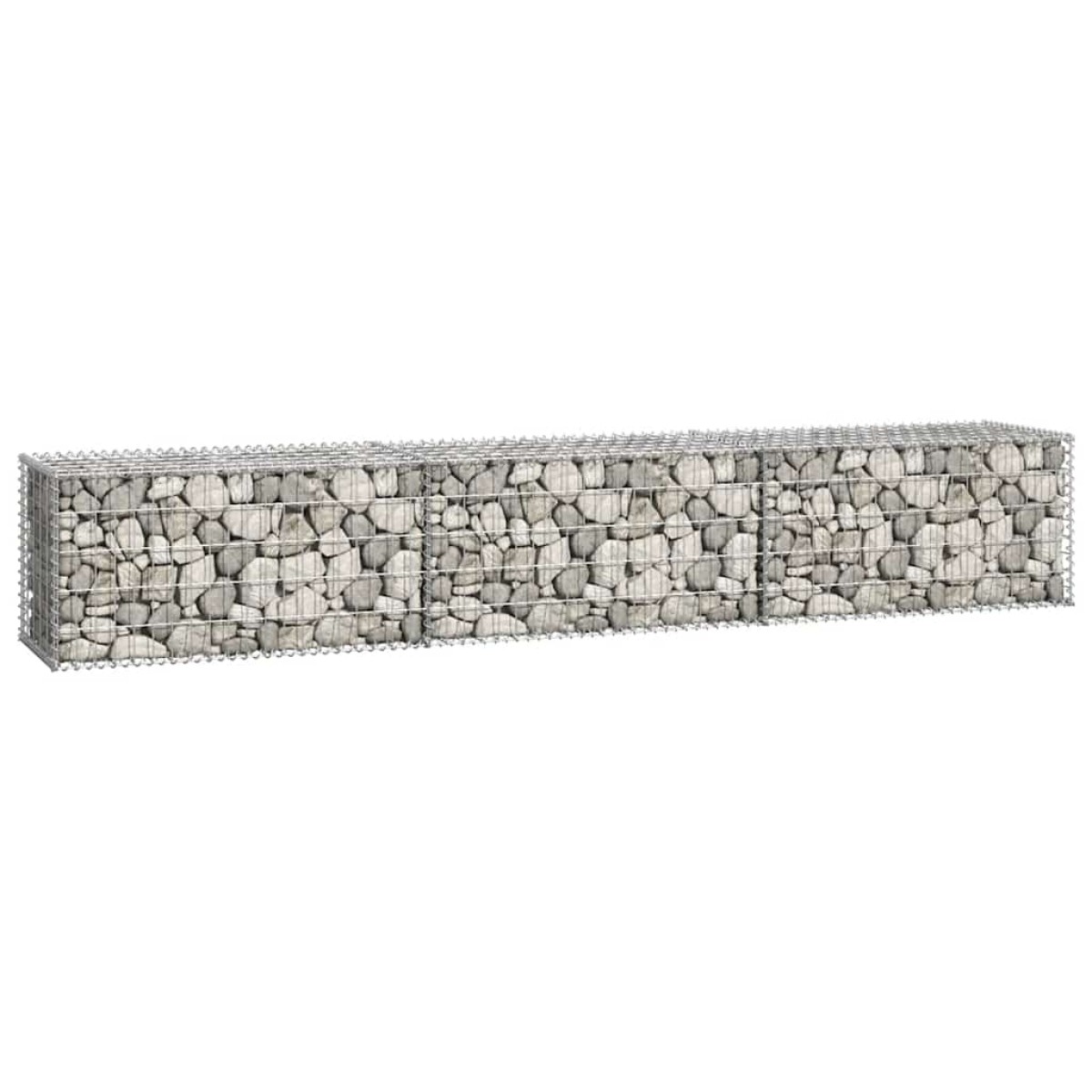 vidaXL Συρματοκιβώτιο Τοίχος 300x50x50 εκ. Γαλβαν.Χάλυβας + Καλύμματα