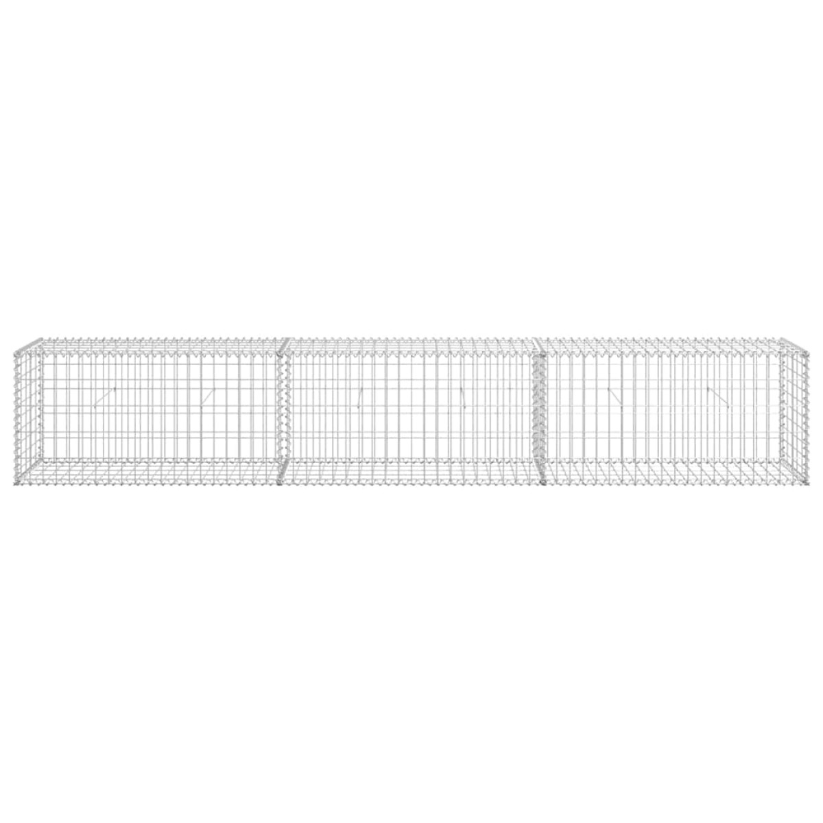 vidaXL Συρματοκιβώτιο Τοίχος 300x50x50 εκ. Γαλβαν.Χάλυβας + Καλύμματα