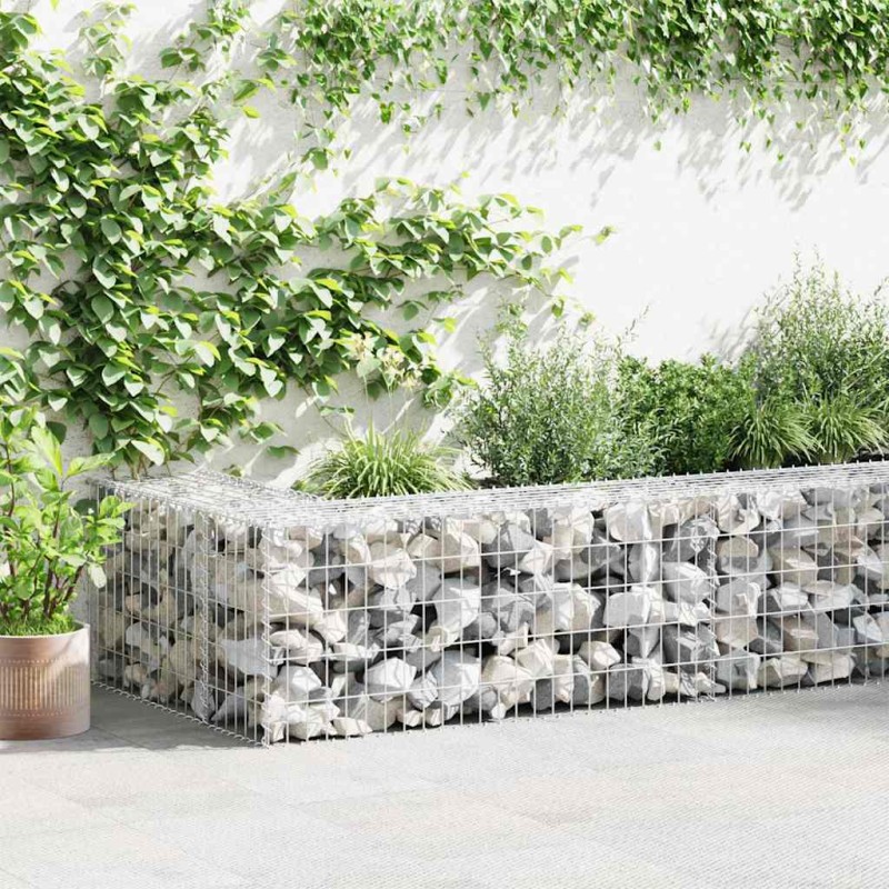 vidaXL Συρματοκιβώτιο Τοίχος 300x50x50 εκ. Γαλβαν.Χάλυβας + Καλύμματα