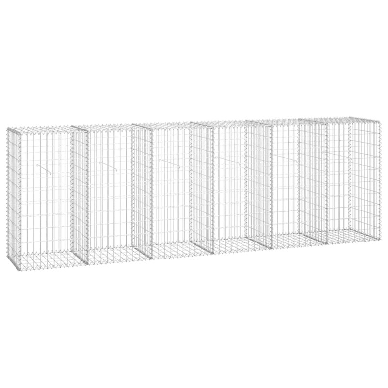 vidaXL Συρματοκιβώτιο Τοίχος 300x50x100 εκ. Γαλβαν.Χάλυβας + Καλύμματα