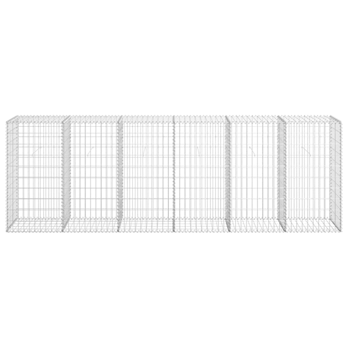 vidaXL Συρματοκιβώτιο Τοίχος 300x50x100 εκ. Γαλβαν.Χάλυβας + Καλύμματα