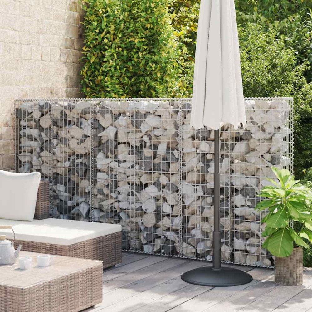 vidaXL Συρματοκιβώτιο Τοίχος 300x50x150 εκ. Γαλβαν.Χάλυβας + Καλύμματα