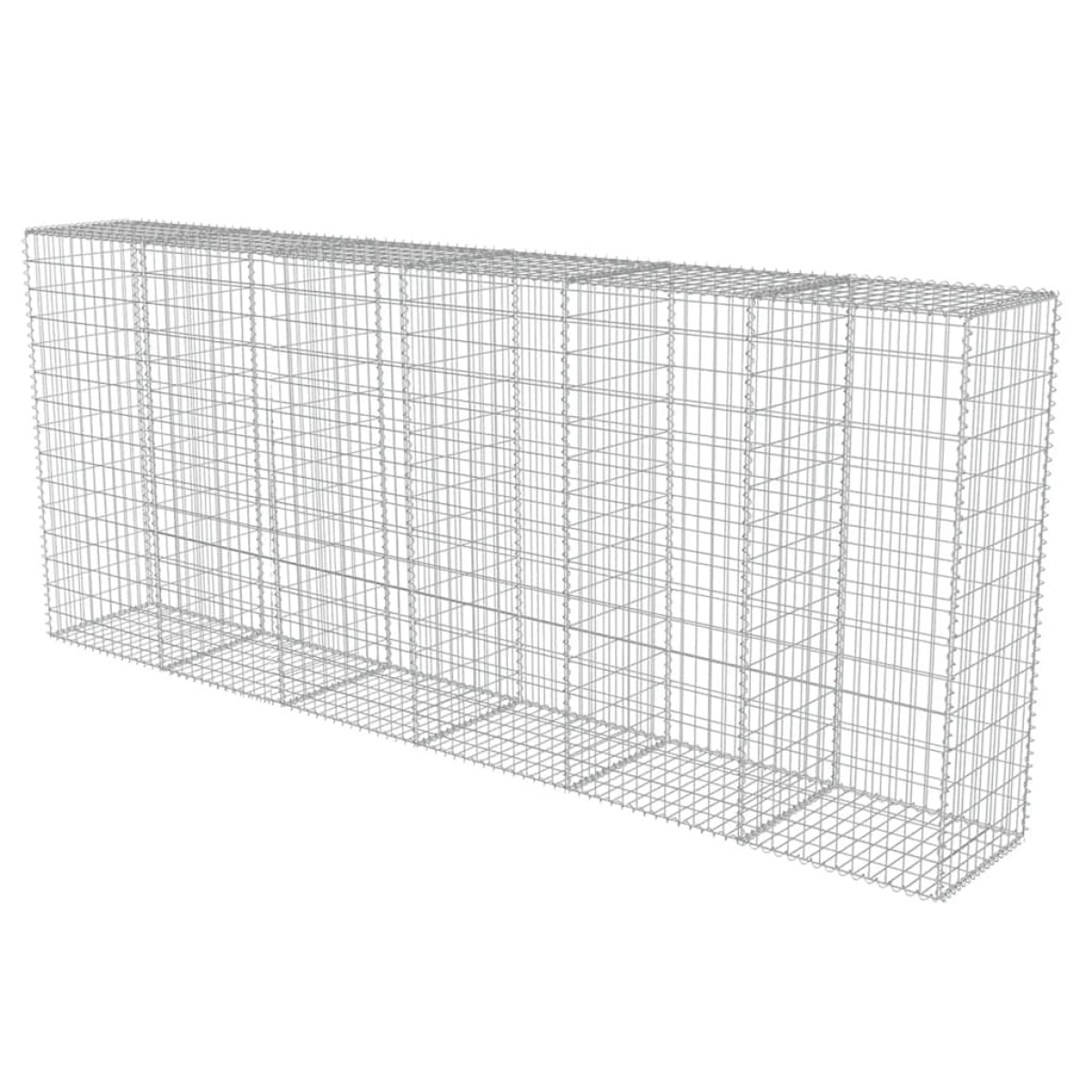 vidaXL Συρματοκιβώτιο Τοίχος 300x50x150 εκ. Γαλβαν.Χάλυβας + Καλύμματα
