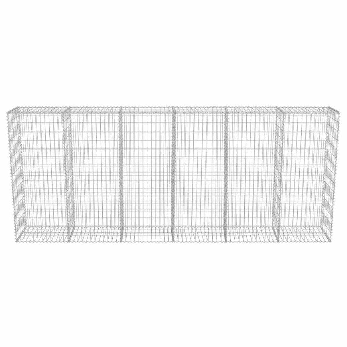 vidaXL Συρματοκιβώτιο Τοίχος 300x50x150 εκ. Γαλβαν.Χάλυβας + Καλύμματα