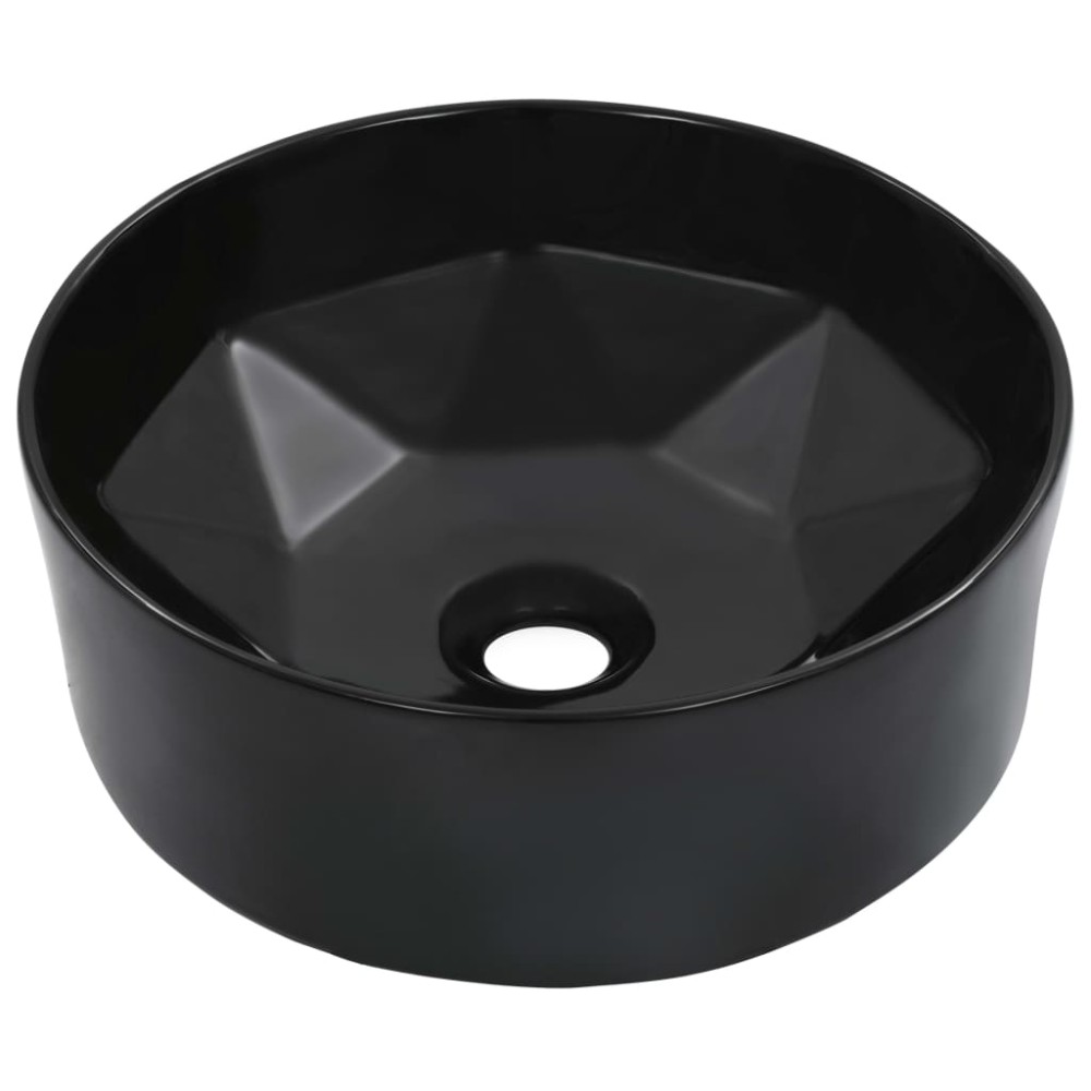 vidaXL Νιπτήρας Μαύρος 36 x 14 εκ. Κεραμικός
