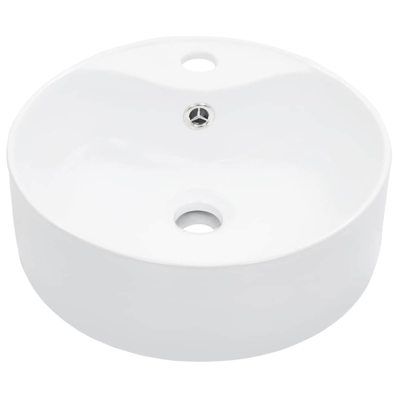 vidaXL Νιπτήρας με Οπή Υπερχείλισης Λευκός 36 x 13 εκ. Κεραμικός