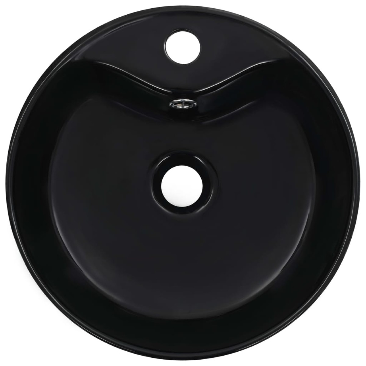 vidaXL Νιπτήρας με Οπή Υπερχείλισης Μαύρος 36 x 13 εκ. Κεραμικός