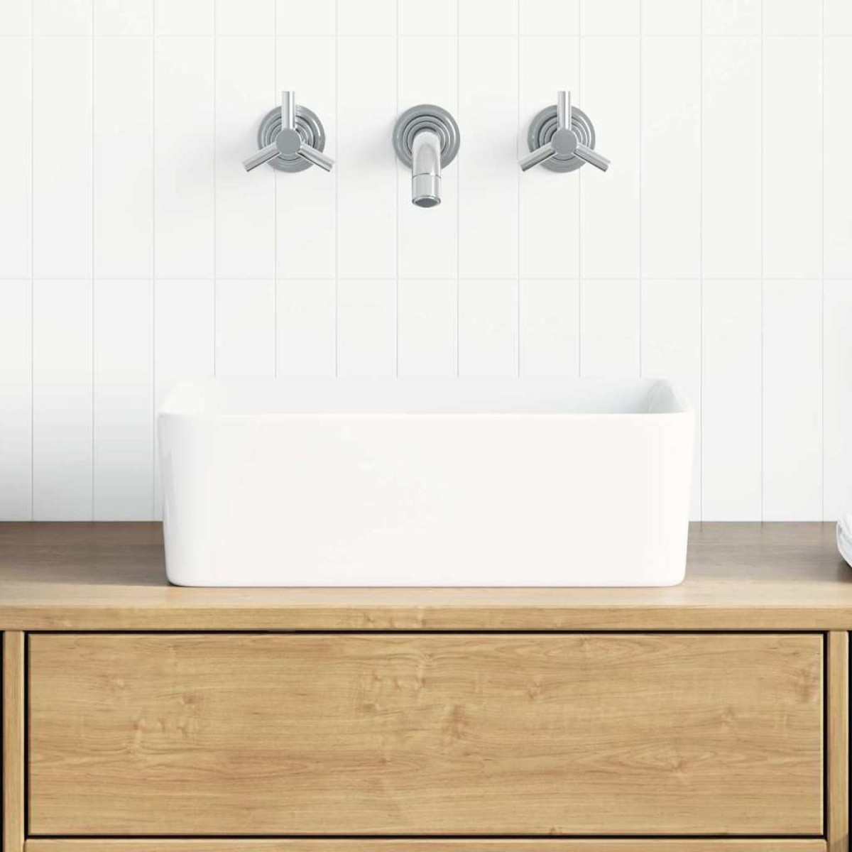vidaXL Νιπτήρας Λευκός 40 x 30 x 13 εκ. Κεραμικός