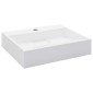 vidaXL Νιπτήρας Λευκός 50x38x13 εκ. Συνθετικός από Τεχνητό Μάρμαρο