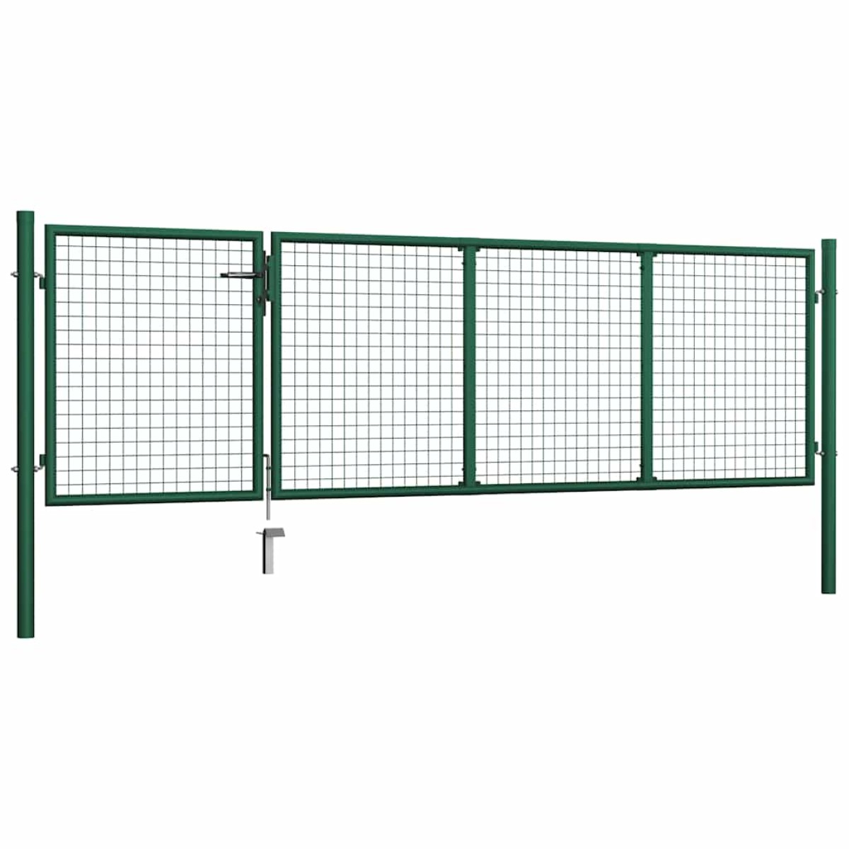vidaXL Πόρτα Περίφραξης Κήπου Πράσινη 350 x 100 εκ. Ατσάλινη