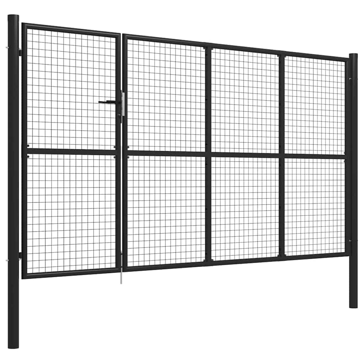 vidaXL Πόρτα Περίφραξης Κήπου Ανθρακί 350 x 150 εκ. Ατσάλινη