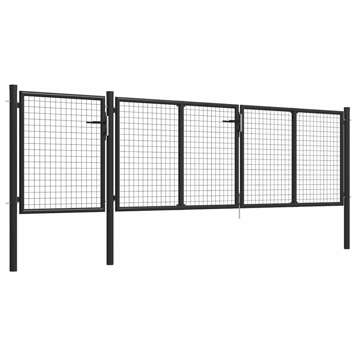 vidaXL Πόρτα Περίφραξης Κήπου Ανθρακί 400 x 100 εκ. Ατσάλινη