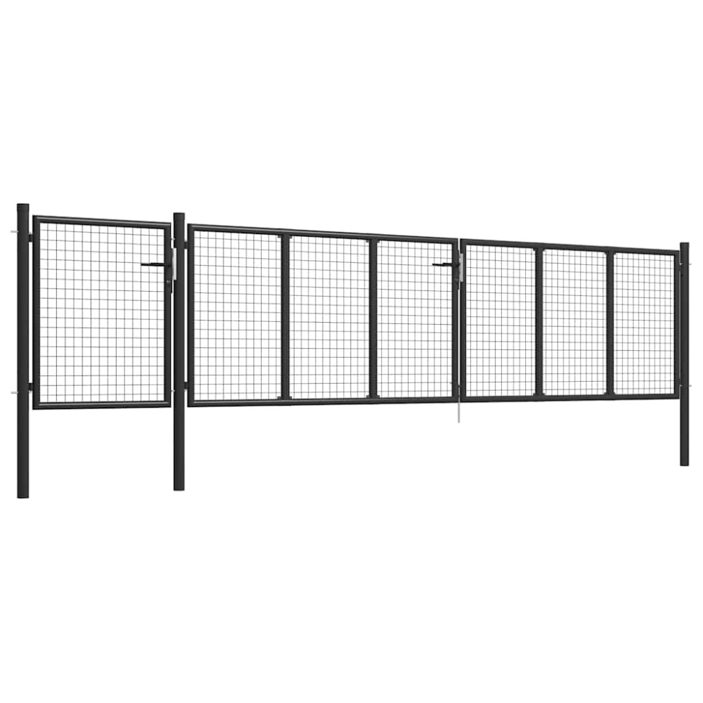 vidaXL Πόρτα Περίφραξης Κήπου Ανθρακί 500 x 75 εκ. Ατσάλινη