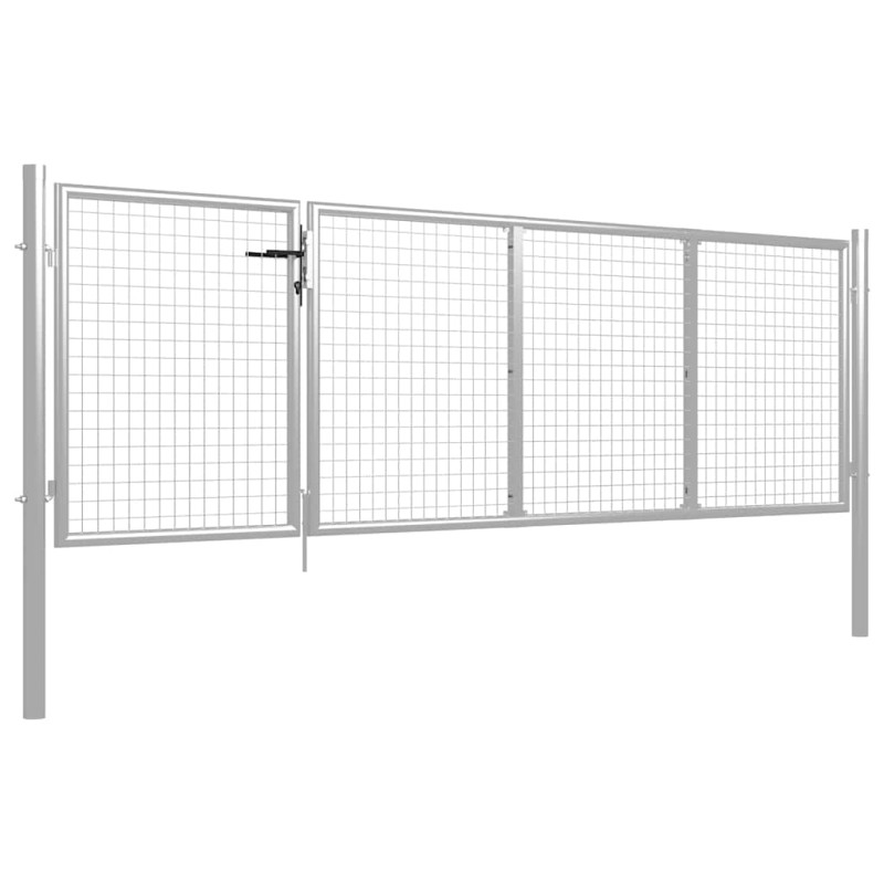 vidaXL Πόρτα Κήπου Ασημί 350x75 εκ. από Ατσάλι