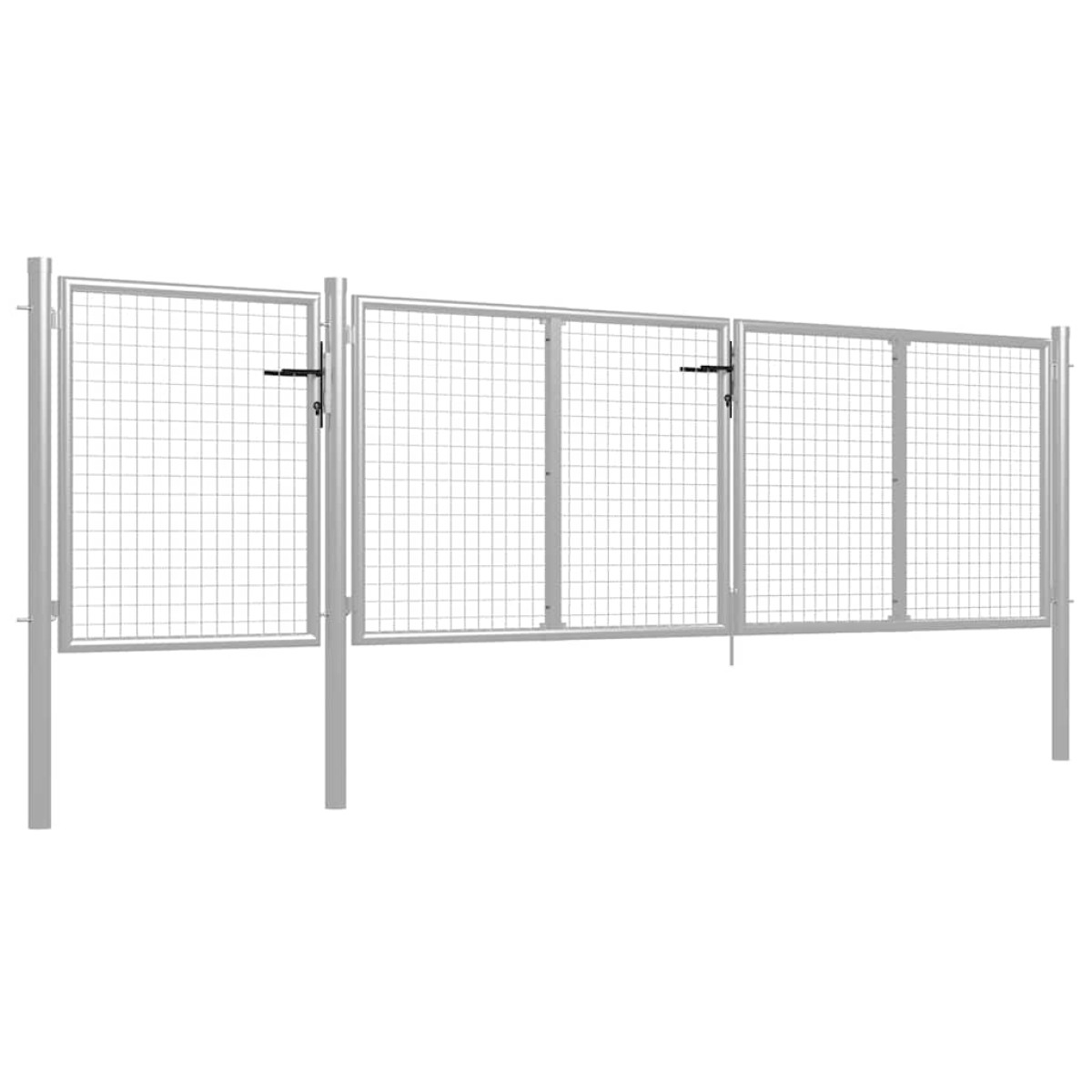 vidaXL Πόρτα Περίφραξης Κήπου Ασημί 400 x 75 εκ. Ατσάλινη