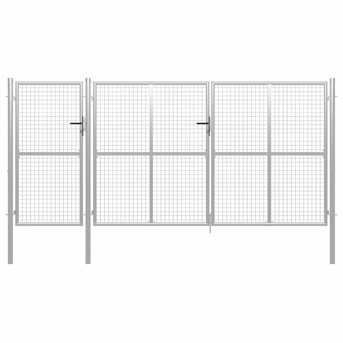 vidaXL Πόρτα Περίφραξης Κήπου Ασημί 400 x 150 εκ. Ατσάλινη
