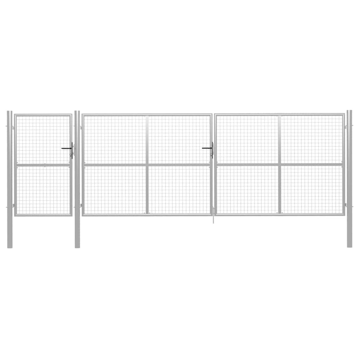 vidaXL Πόρτα Περίφραξης Κήπου Ασημί 500 x 150 εκ. Ατσάλινη