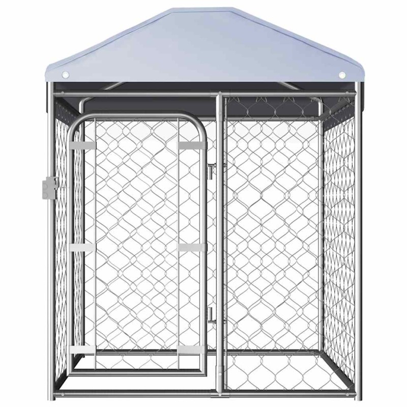 vidaXL Κλουβί Σκύλου Εξωτερικού Χώρου 100 x 100 x 125 εκ. με Στέγαστρο