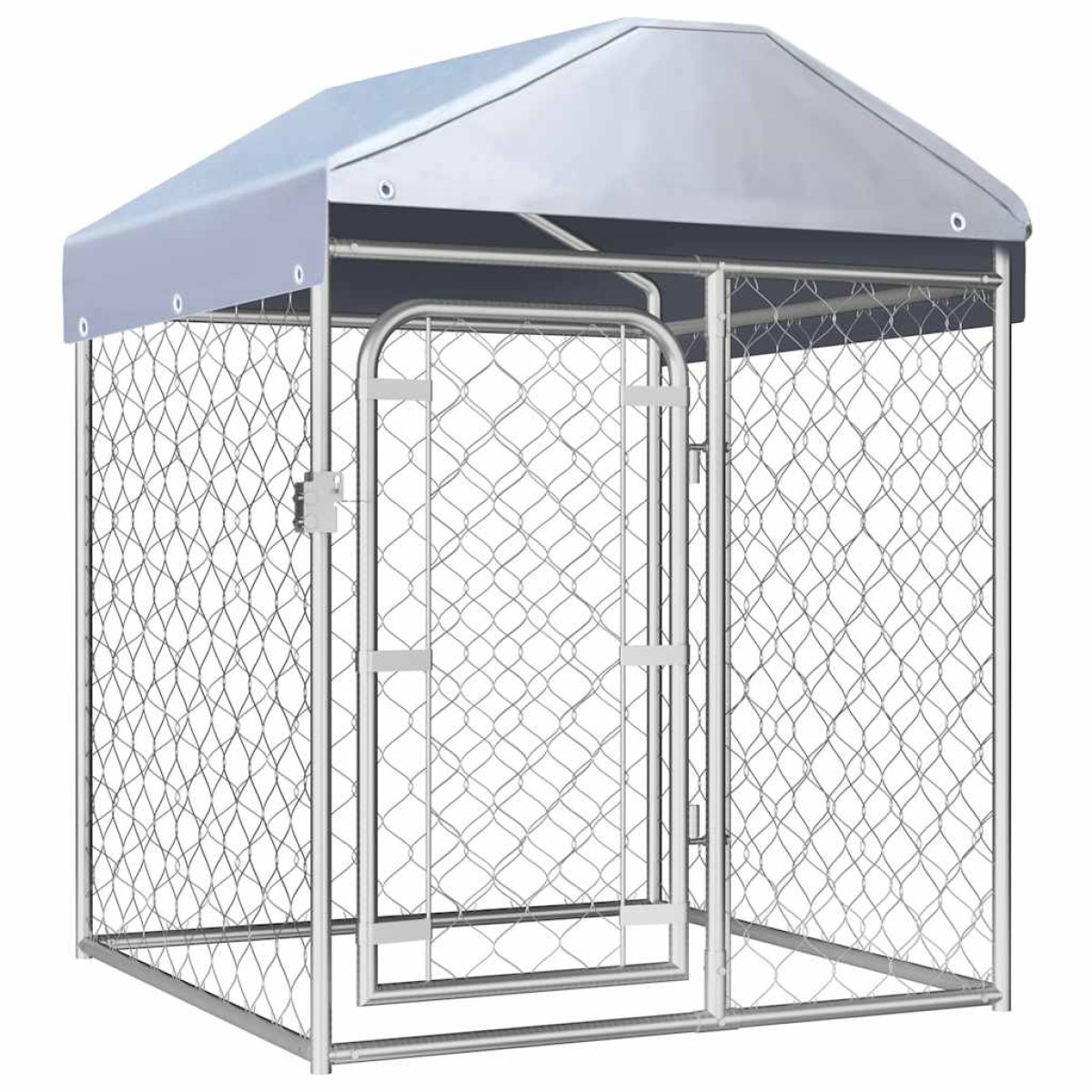 vidaXL Κλουβί Σκύλου Εξωτερικού Χώρου 100 x 100 x 125 εκ. με Στέγαστρο