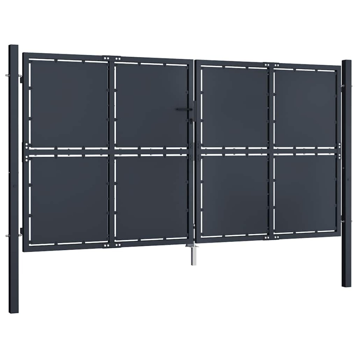 vidaXL Πόρτα Περίφραξης Κήπου Ανθρακί 300 x 125 εκ. Ατσάλινη