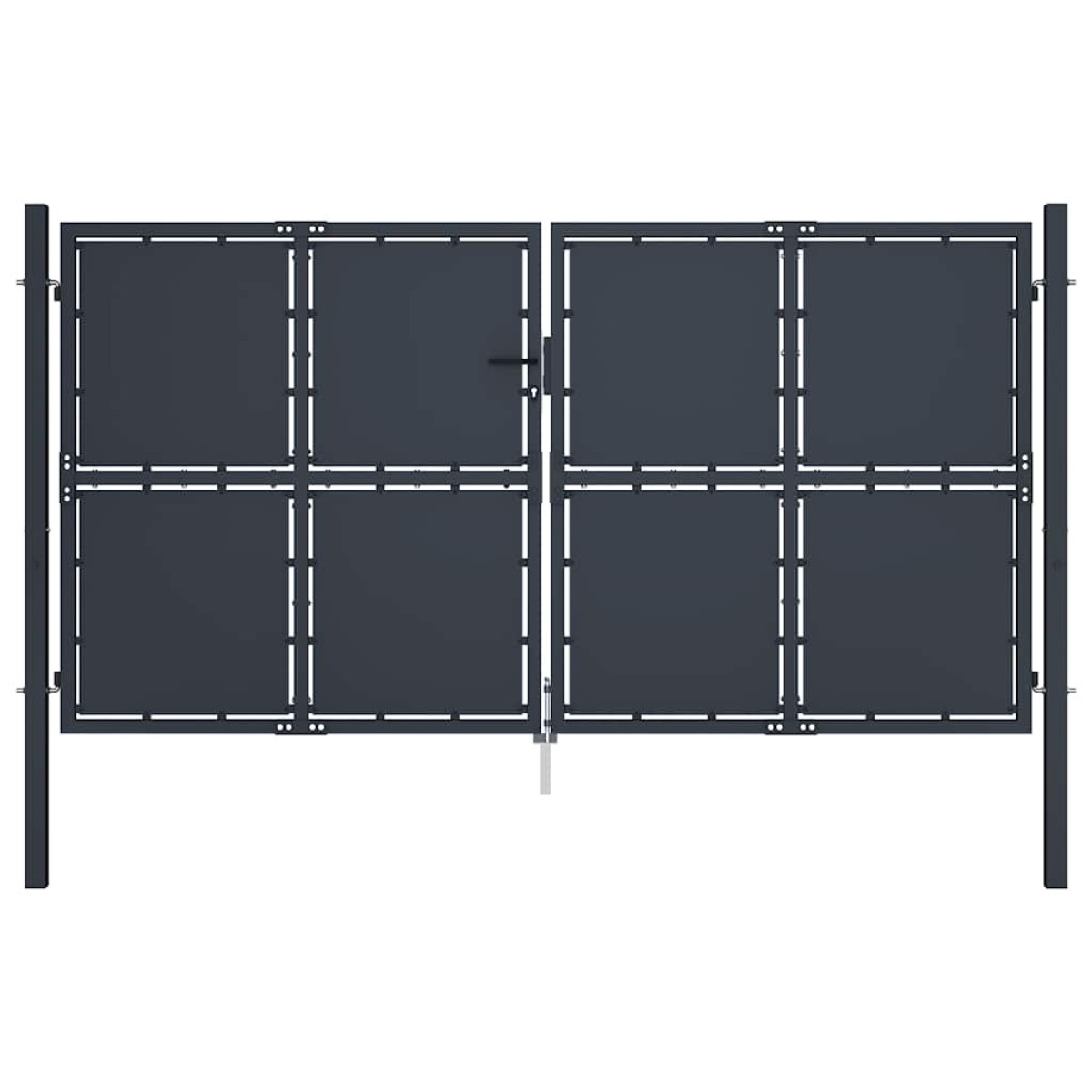 vidaXL Πόρτα Περίφραξης Κήπου Ανθρακί 300 x 125 εκ. Ατσάλινη