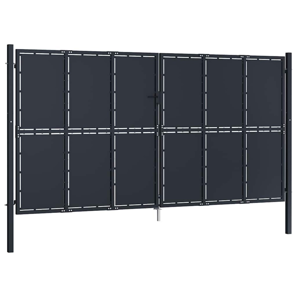 vidaXL Πόρτα Περίφραξης Κήπου Ανθρακί 400 x 175 εκ. Ατσάλινη