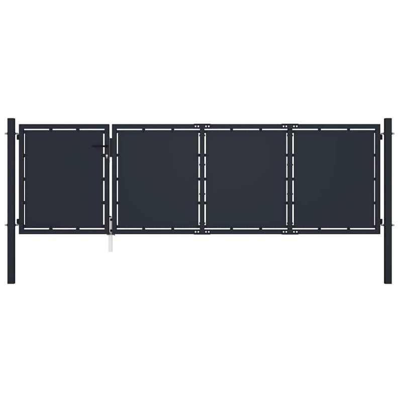 vidaXL Πόρτα Κήπου Ανθρακί Ατσάλινη 350x75 εκ.