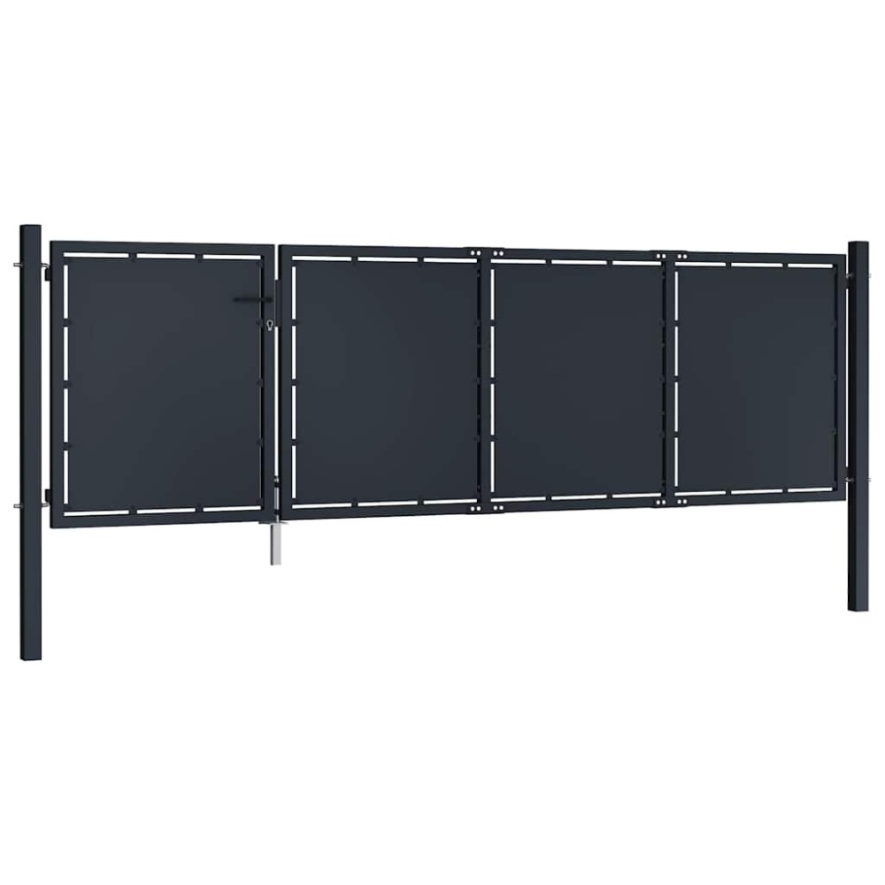 vidaXL Πόρτα Κήπου Ατσάλινη 350x100 εκ. Ανθρακί