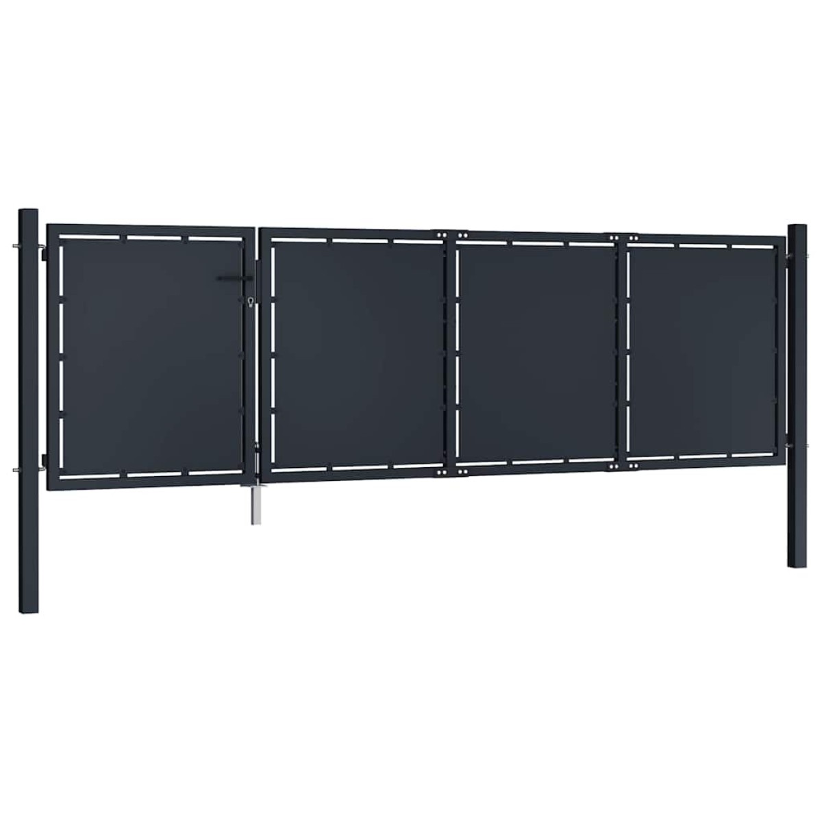 vidaXL Πόρτα Περίφραξης Κήπου Ανθρακί 350 x 100 εκ. Ατσάλινη