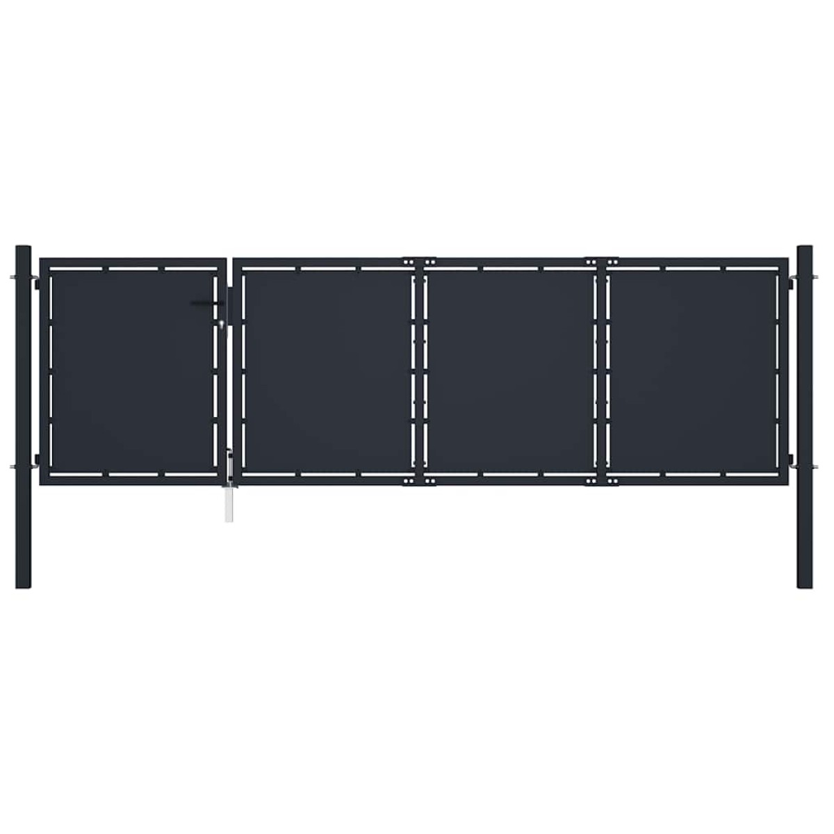 vidaXL Πόρτα Περίφραξης Κήπου Ανθρακί 350 x 100 εκ. Ατσάλινη