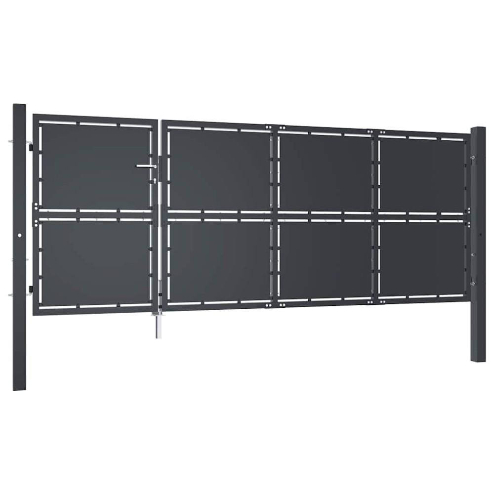 vidaXL Πόρτα Κήπου Ανθρακί 350x125 εκ. από Ατσάλι