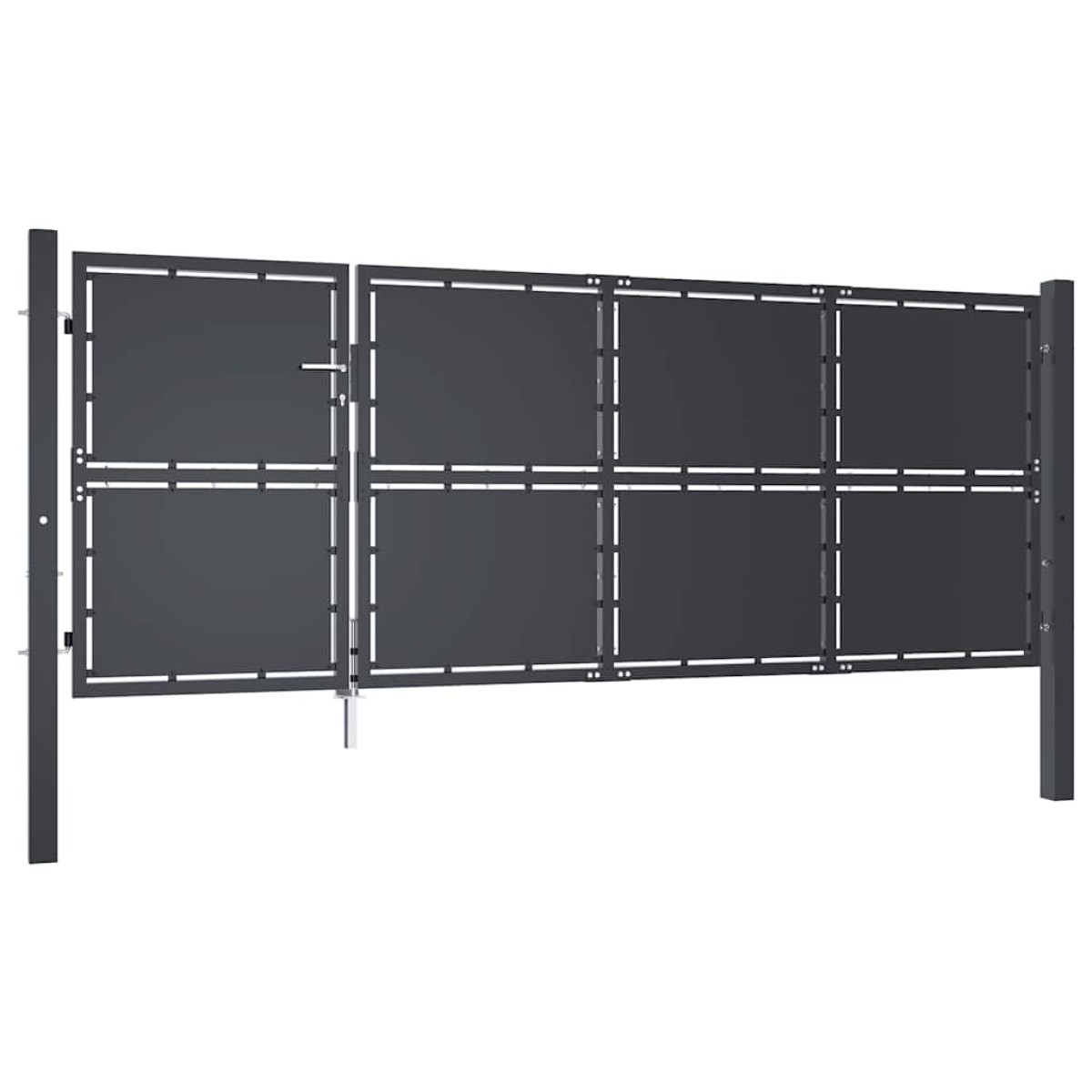 vidaXL Πόρτα Περίφραξης Κήπου Ανθρακί 350 x 125 εκ. Ατσάλινη