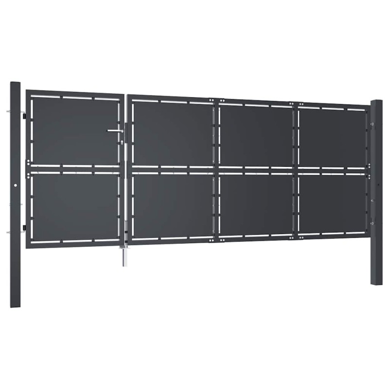 vidaXL Πόρτα Κήπου Ανθρακί 350x125 εκ. από Ατσάλι