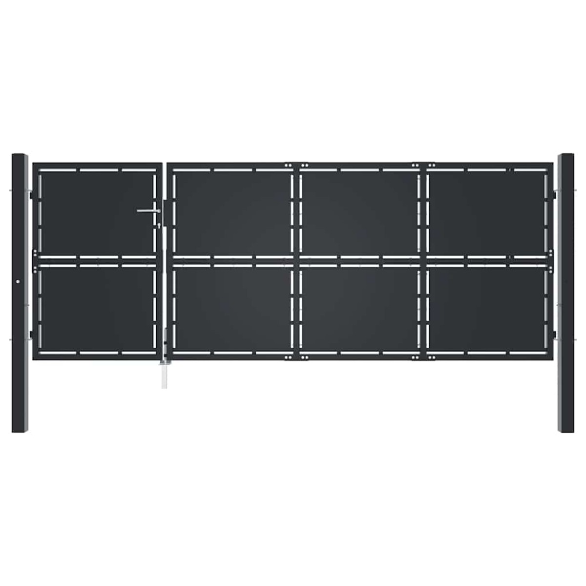 vidaXL Πόρτα Περίφραξης Κήπου Ανθρακί 350 x 125 εκ. Ατσάλινη
