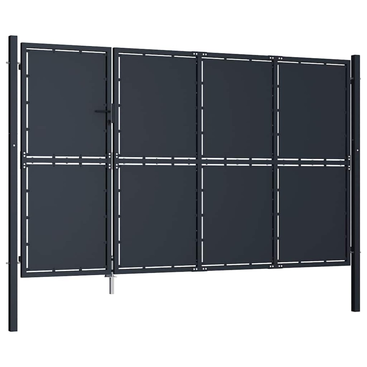 vidaXL Πόρτα Περίφραξης Κήπου Ανθρακί 350 x 150 εκ. Ατσάλινη