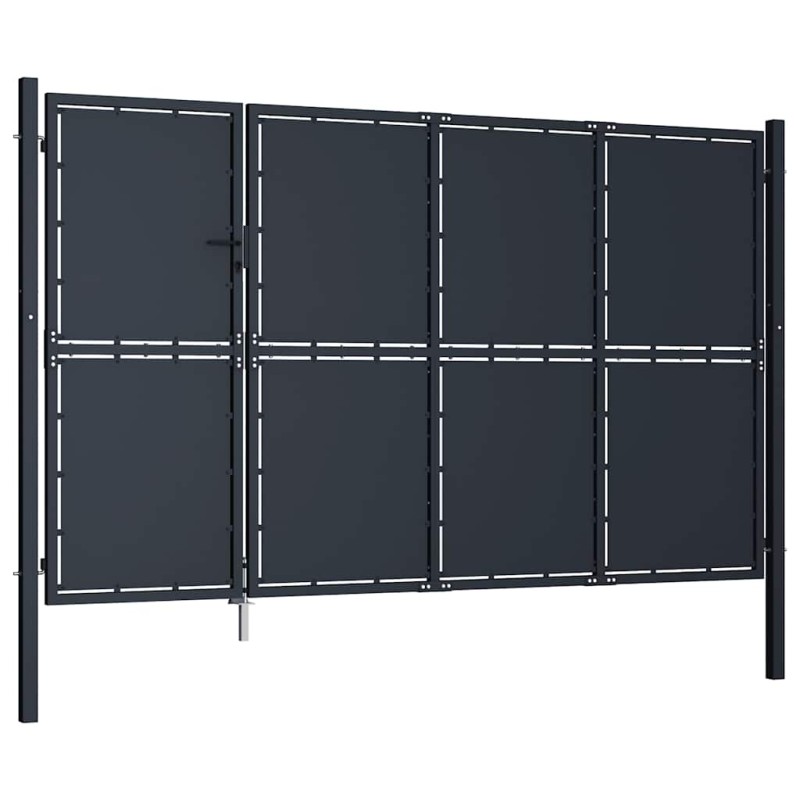 vidaXL Πόρτα Κήπου Ανθρακί 350x150 εκ. από Ατσάλι