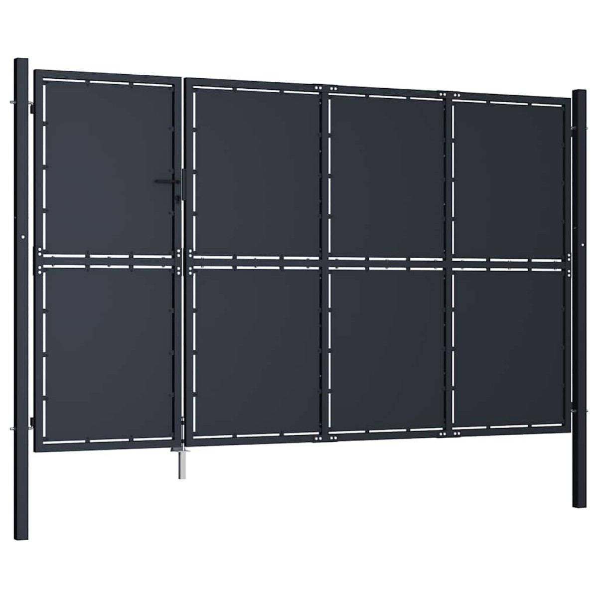 vidaXL Πόρτα Περίφραξης Κήπου Ανθρακί 350 x 175 εκ. Ατσάλινη