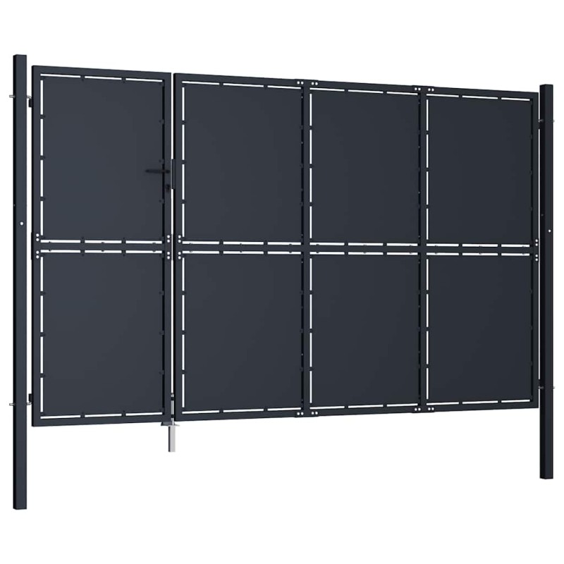 vidaXL Πόρτα Κήπου Ανθρακί 350x175 εκ. από Ατσάλι