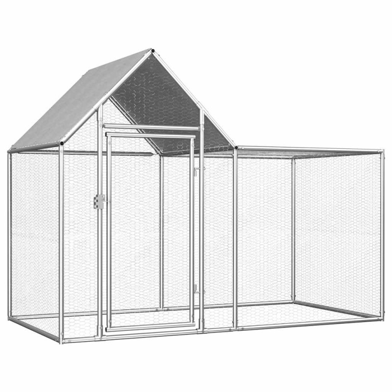 vidaXL Κοτέτσι 2 x 1 x 1,5 μ. από Γαλβανισμένο Χάλυβα